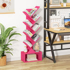 9 Tier Tree Bookshelf,Christmas Green Bookcase for Narrow Space, Storage Organizer Floor Standing Bookshelves for Books, Tall Book Case for Home Office, Living Room, Bedroom