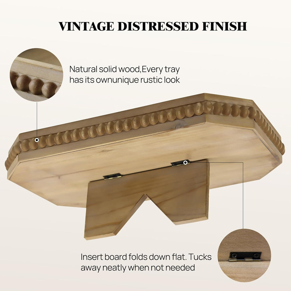 Wood Couch Tray Insert with Beads,Sofa Trays for Sectionals