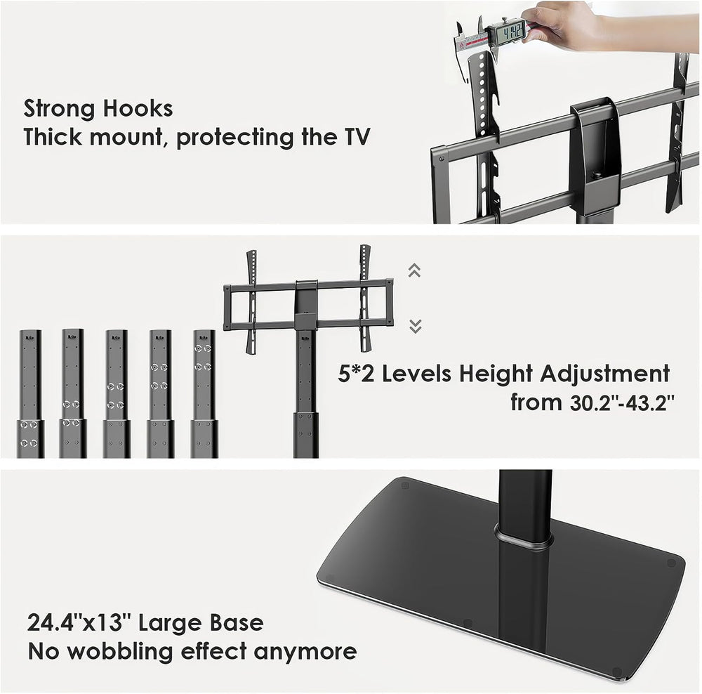 FITUEYES Universal TV Stand Mount for 43-80 85 inch TVs, Swivel Tall TV Mount...