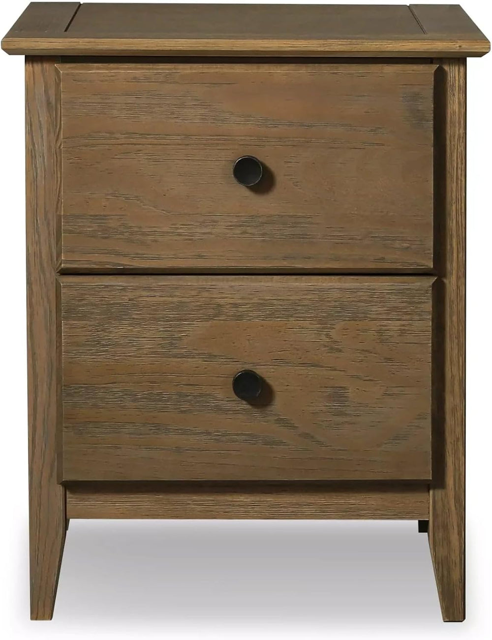 Grain Wood Furniture Greenport 2-Drawer Bedroom Nightstand, Solid Wood with B...
