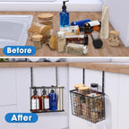 2 Pack Cabinet Door Organizer,Over The Cabinet Door Organizer with Towel Bars,Hang Over Cabinet Door Storage, Kitchen Cabinet Door Organizer for Cutting Board, Baking Sheet, Foil, Plastic Wrap