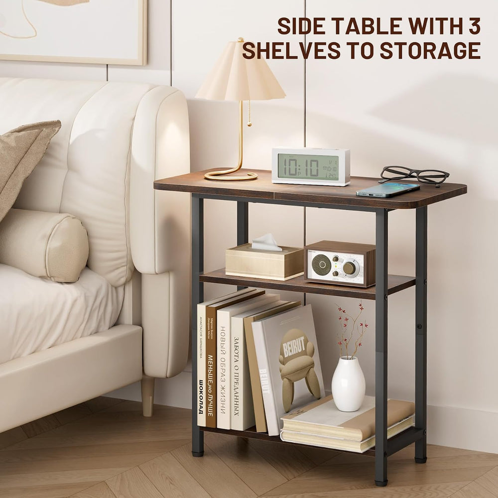 SLEEPING LAMB Side Table for Living Room, 3-Tier End Table for Small Space wi...