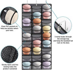 Hat Organizer Over Door Baseball Caps Holder 27 Pocket Storage Rack Grey | 27 Clear Deep Pockets, 3 Hooks, over-Door Hanging Design, for Baseball Caps, Closet Wall and Door Storage