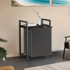 Laundry Sorter with Removable Bag, 16 Gallons Laundry Hamper with Adjustable Feet, Laundry Basket for Laundry Room, Bathroom and Bedroom(Grey and Charcoal Black)