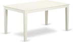 East West Furniture CAIP7-LWH-C 7 Piece Kitchen Table & Chairs Set Consist of a Rectangle Dining Room Table and 6 Linen Fabric Upholstered Dining Chairs, 36x60 Inch, Linen White