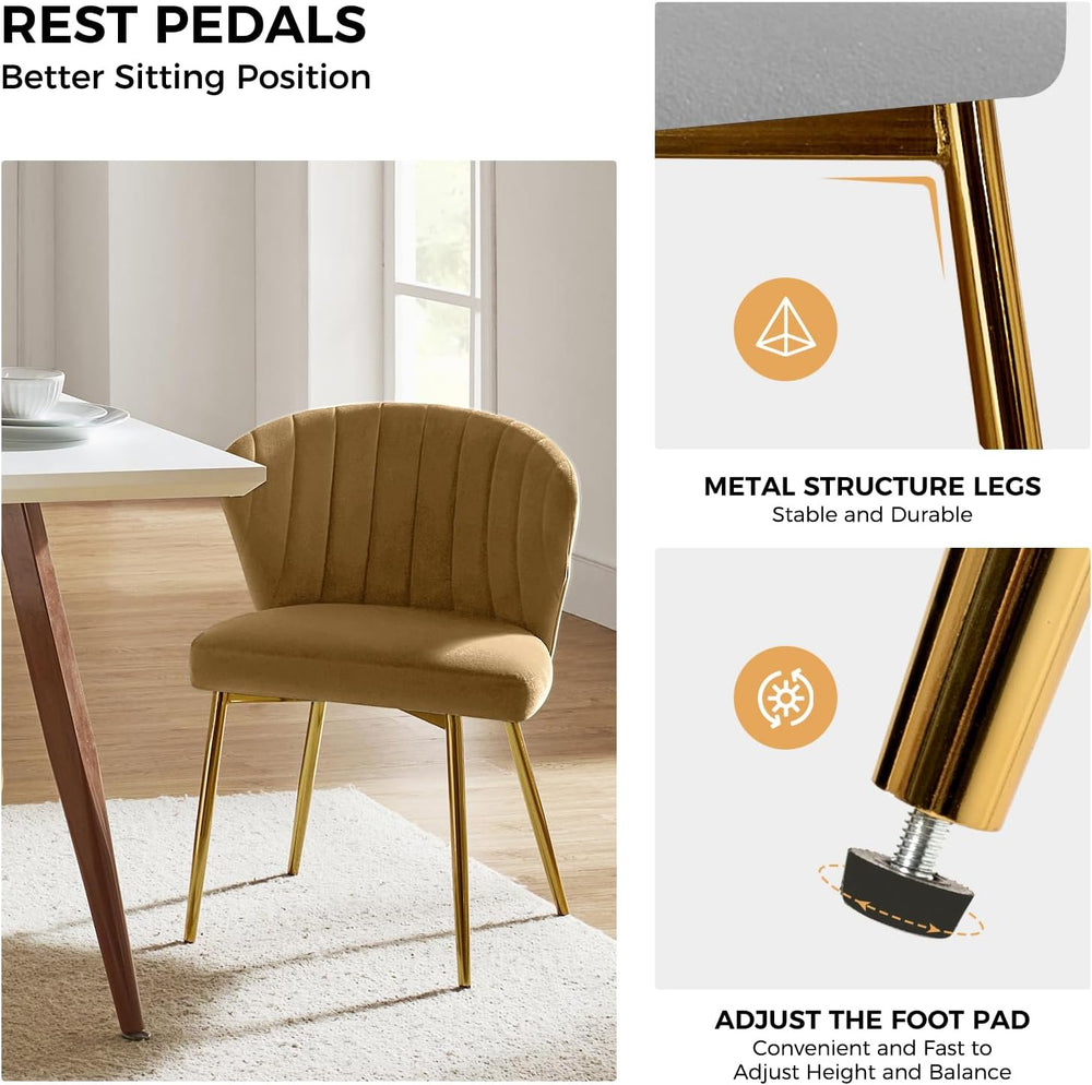 TINA'S HOME Velvet Dining Chairs Set of 2, Modern Upholstered Side Chair ...