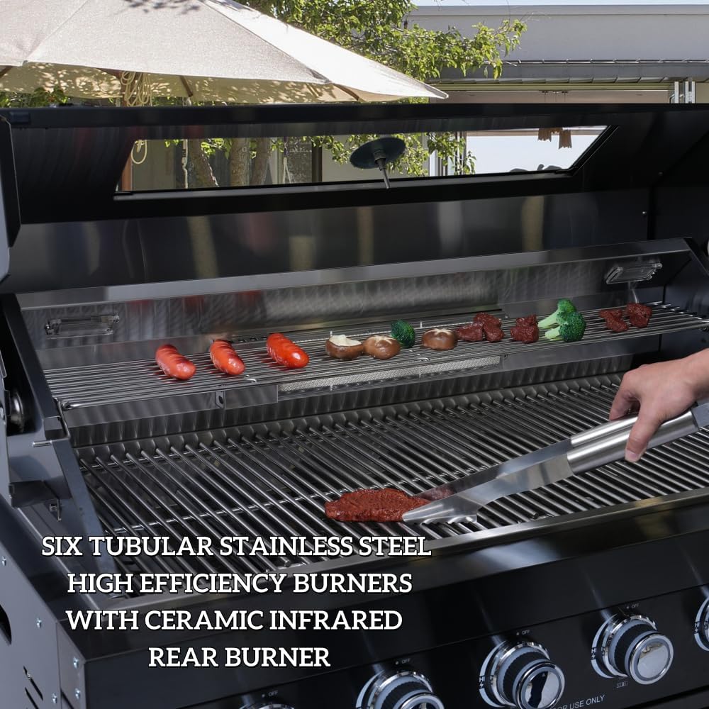Premium Stainless Steel Outdoor Kitchen Island with Built-in Grill, Rotisseri...