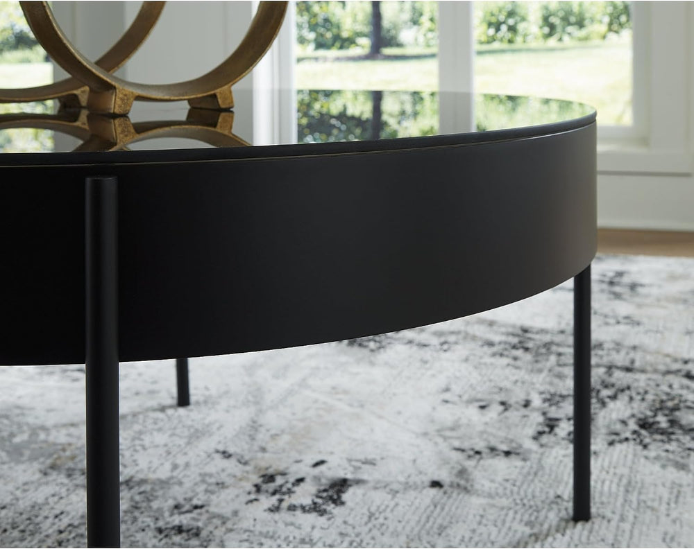 Signature Design by Ashley Ardoline Modern Tempered Glass Tabletop Table Set ...