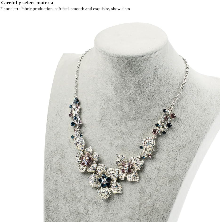 Oirlv Velvet 3-Dimensional Jewelry Stand Necklace Pendant Chain Jewelry Bust Display Holder (H13.39)