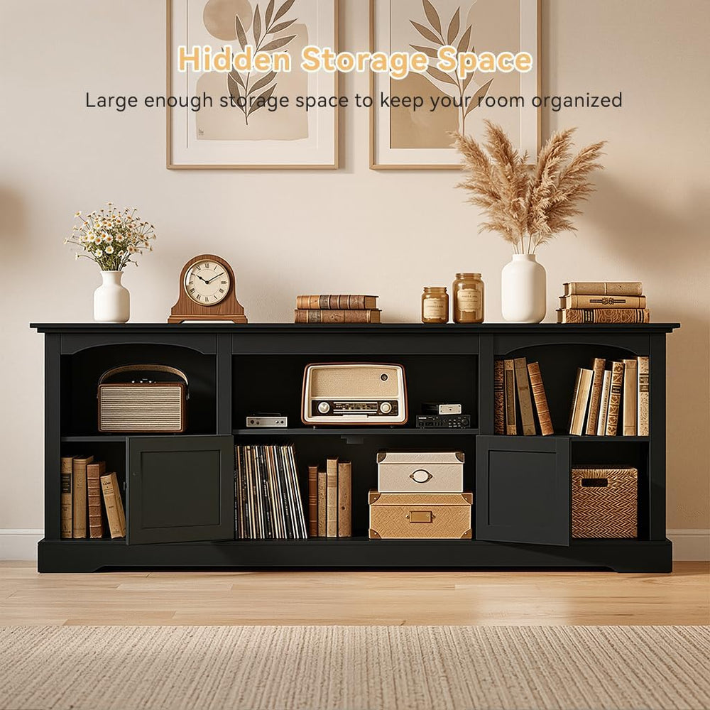 LUCKLIFE 71" TV Stand for TVs up to 80 Inch,Modern Farmhouse Entertainme...