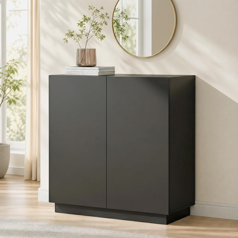 amunrbrek 31.5" Minimalist Buffet Cabinet, Sideboard with Storage, Black