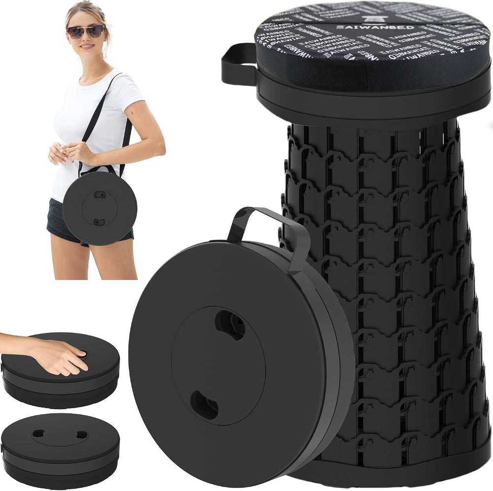 2026 Upgraded 46cm Collapsible Stool with Cushion, Maximum Loading 600 Pounds...