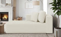 KINGYES Boneless Chaise Lounge Chair for Modular Sectional Sofa, L Shape Corduroy Upholstered Chaise Lounge for Living Room, Beige