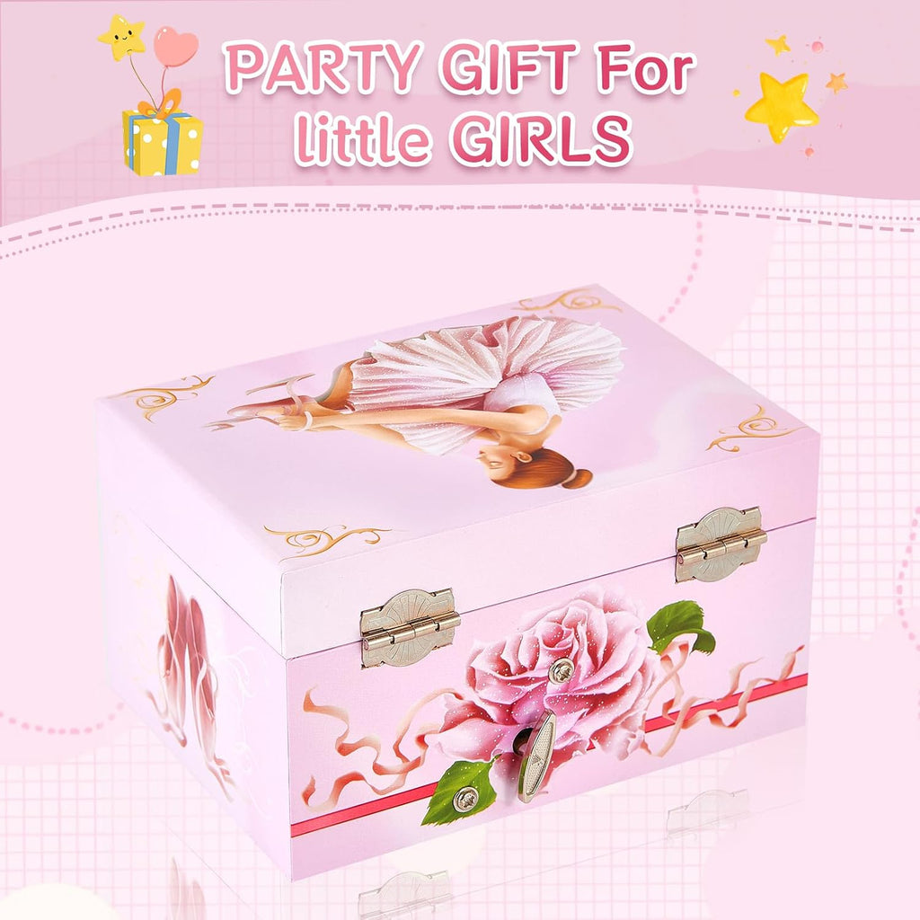 Musical Ballerina Jewellery Box with Spinning Ballerina for Girls Jewel Storage,Ballet Music Box Birthday Gifts for Girls