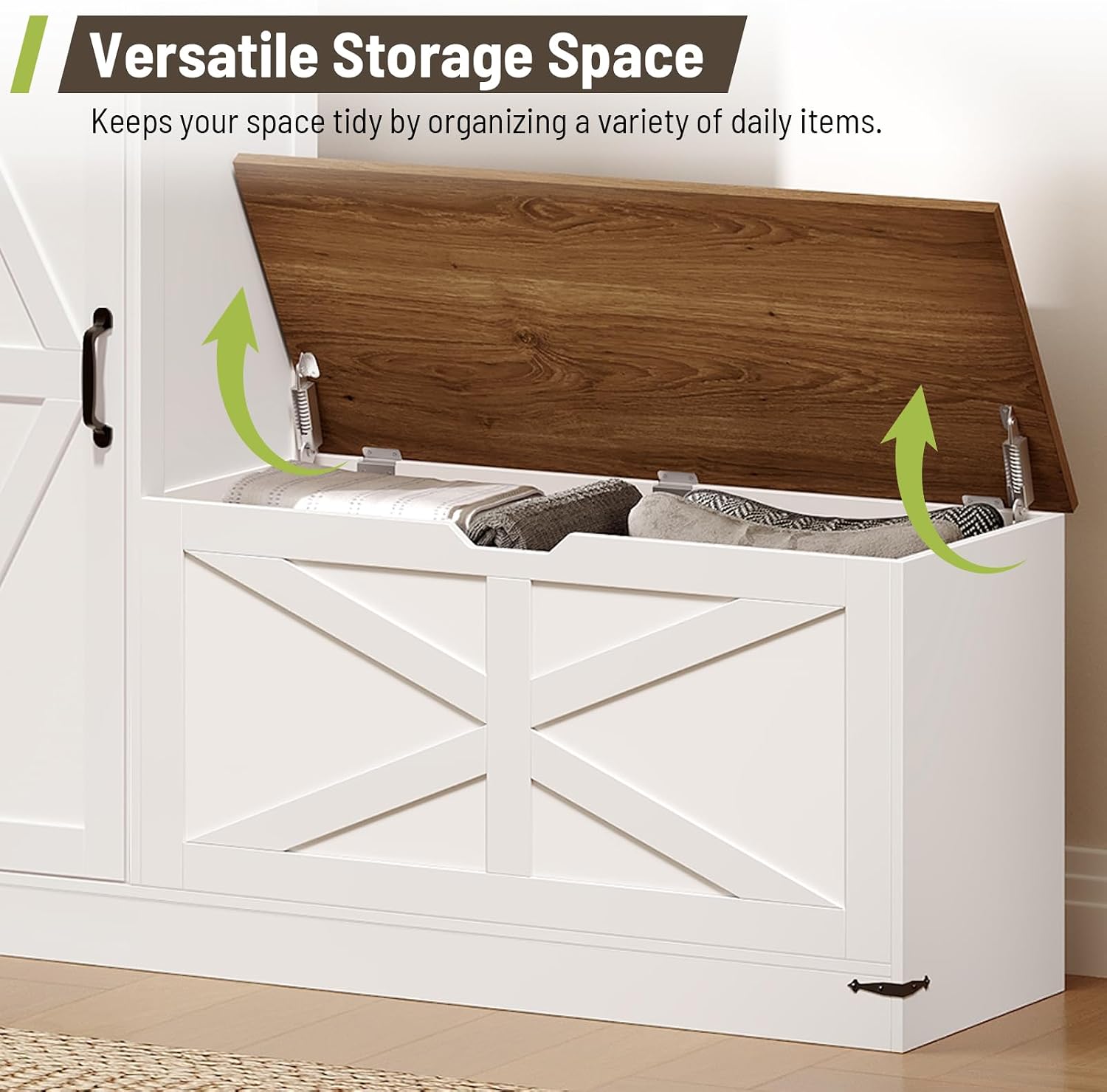 Shoe Cabinet with Bench, L-Shaped Shoe Bench, Storage Bench, Farmhouse Shoe Storage Cabinet with Adjustable Shelves, for Entryway, Living Room, and Stairwell, White and Walnut