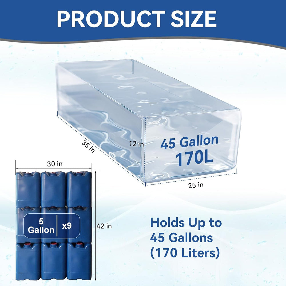 Emergency Drinking Water Storage 45 Gallon 2 Pack, Food-Grade Bathtub Bladder...