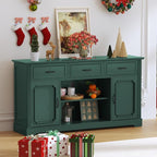 ARTPOWER TV Stand with 3 Drawers for TV up to 65'', Wood Mid Century Television Cabinet with Adjustable Shelves, Entertainment Center with Storage, Console for Living Room, Green