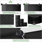 C&AHOME 6-Cube Storage Organizer, Stackable Storage Cubes Shelves, Portable Bookshelf, Plastic Clothing Storage Closet Organizer, DIY Modular Shelving Units for Wardrobe, Home, Black