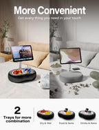 Tablet Kindle Pillow Stand Holder with 2 Trays Fit 4''-13'' Phone/Tablet/Kindle iPad Holder Stand for Bed with Soft PU Leather Reading Accessories Gift for Reading, Black
