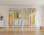 VIPEK V2 Heavy Duty Clothes Rack 4 Tiers Wire Shelving Garment Racks with 3 Hanging Rods Compact Freestanding Closet Metal Closet Rack, Max Load 700LBS, White