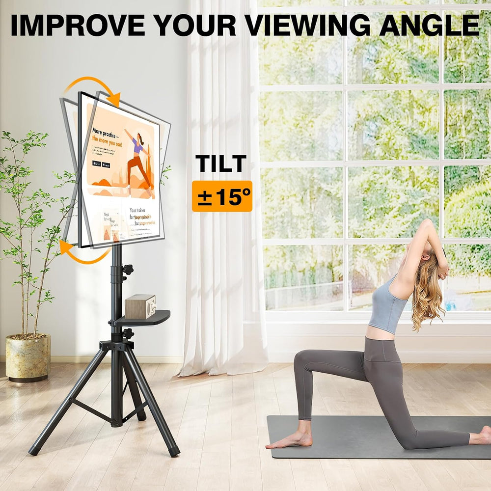 Tripod TV Stand with Shelf for 23-75 inch TVs up to 100 lbs