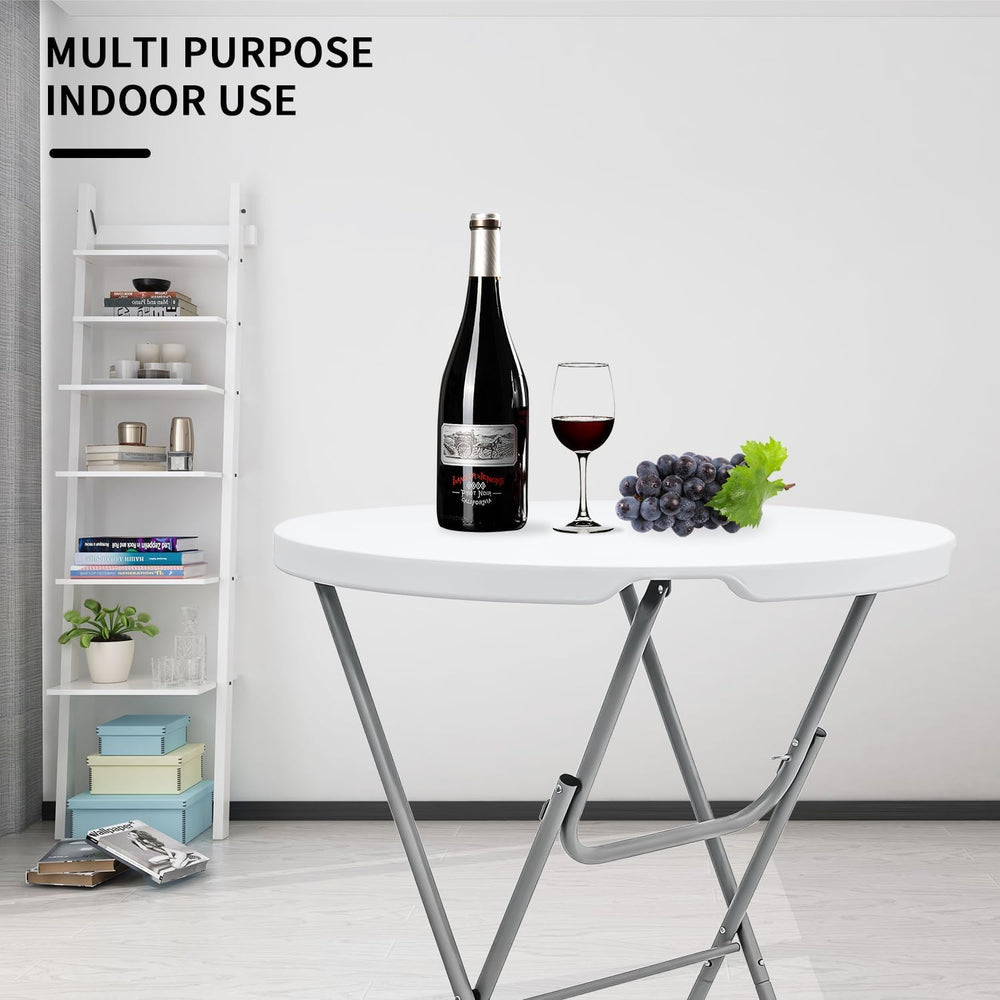 2 PCS - 31.5" L X 31.5" W X 43" H - Cocktail Table White High ...