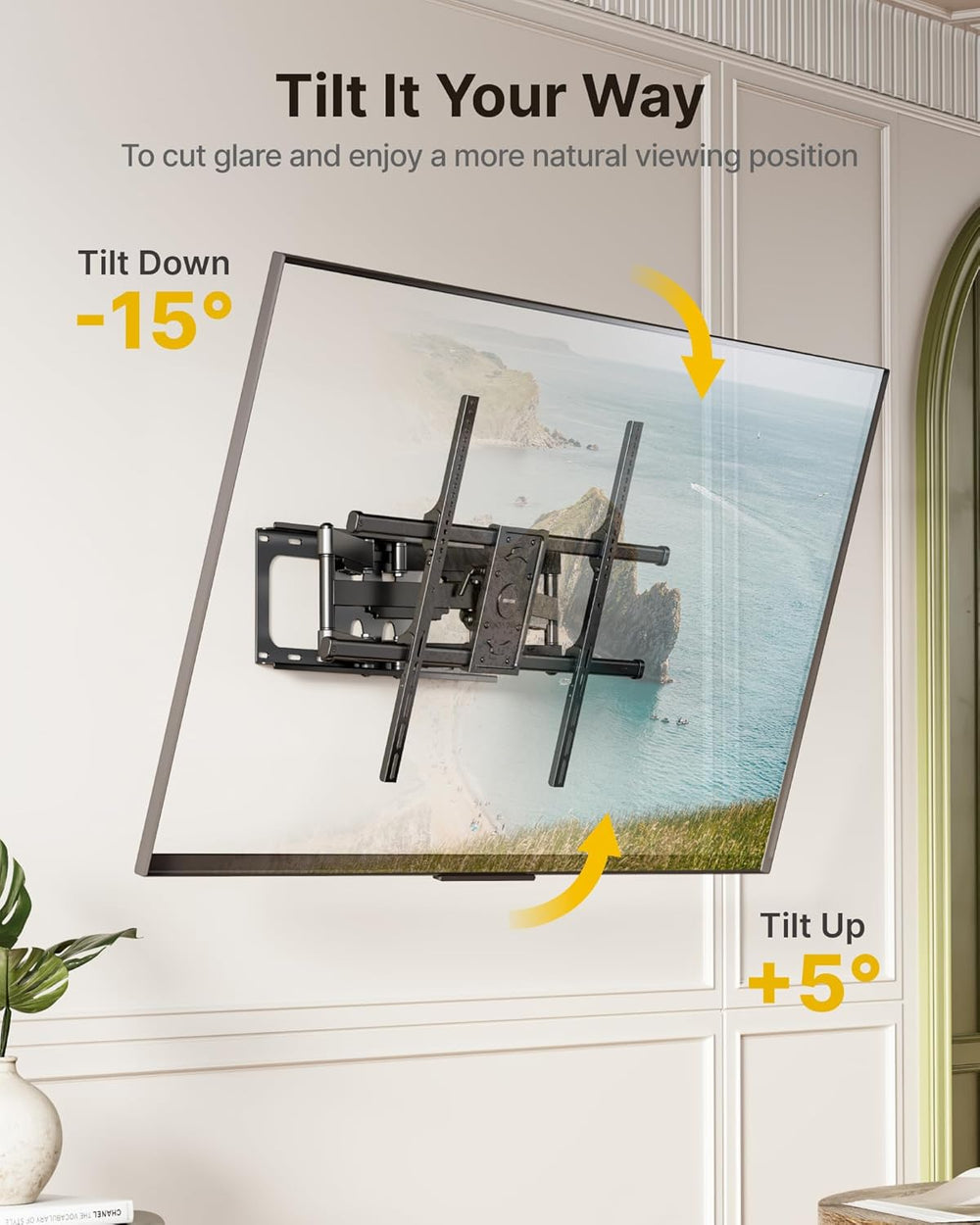 monTEK Full Motion TV Wall Mount for 50-100 Inch Large TVs up to 165 lbs, Lon...