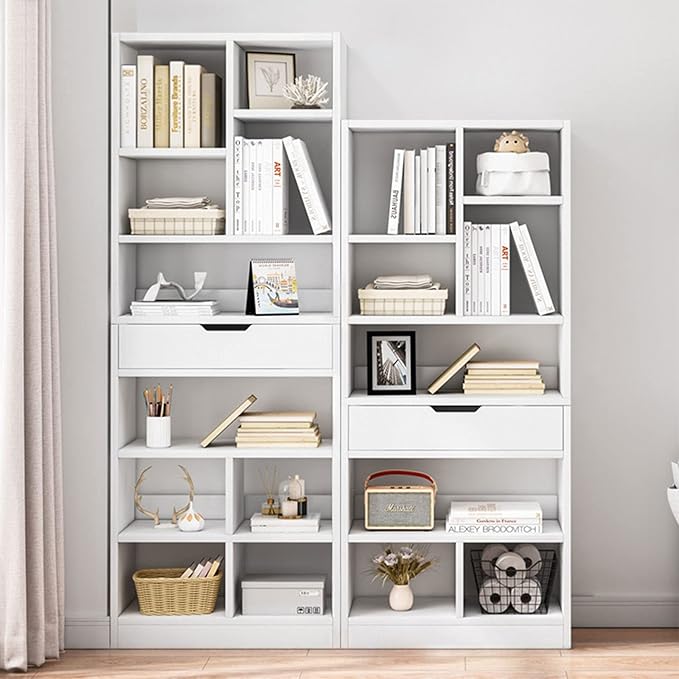 IOTXY Wooden Open Shelf Bookcase - 71 Inches Tall Freestanding Display Storag...