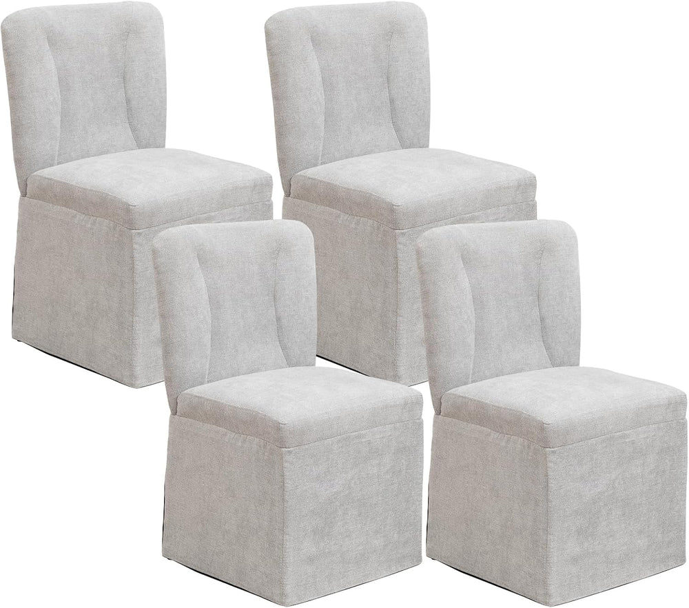 cinkehome Upholstered Dining Chairs Set of 4, Modern Kitchen Chairs with Padd...