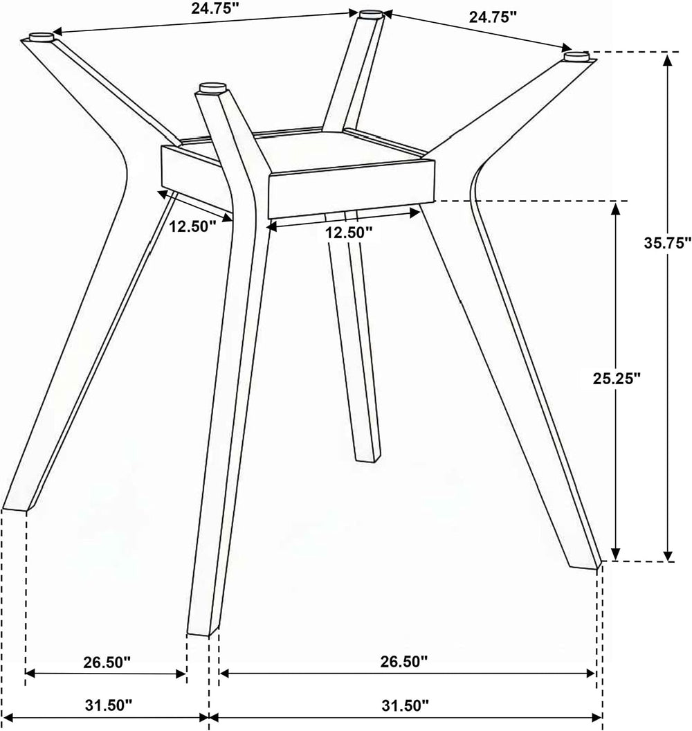 Coaster Home Furnishings Paxton Square Wood Counter Height Dining Table Base ...