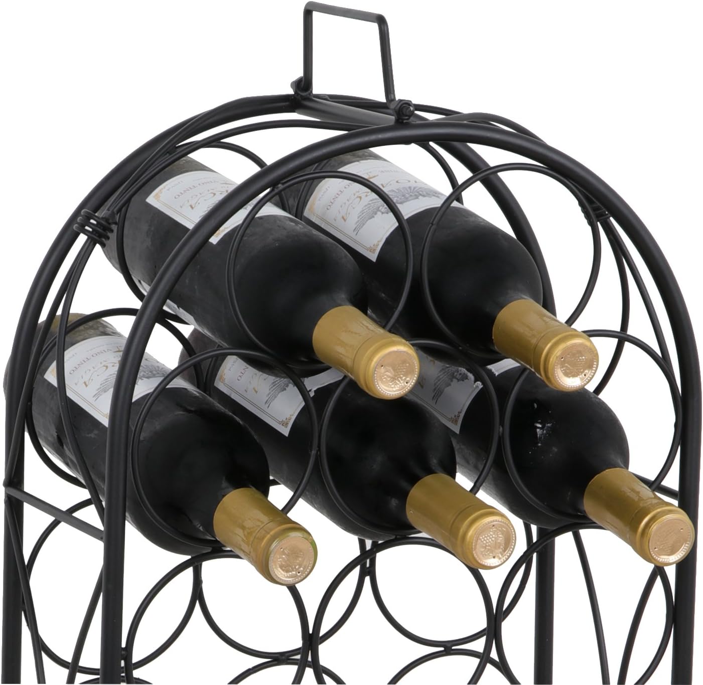 F2C 23 Bottles Wine Rack Stand Floor Wine Holder Metal Construction Free Standing Elegant French Style