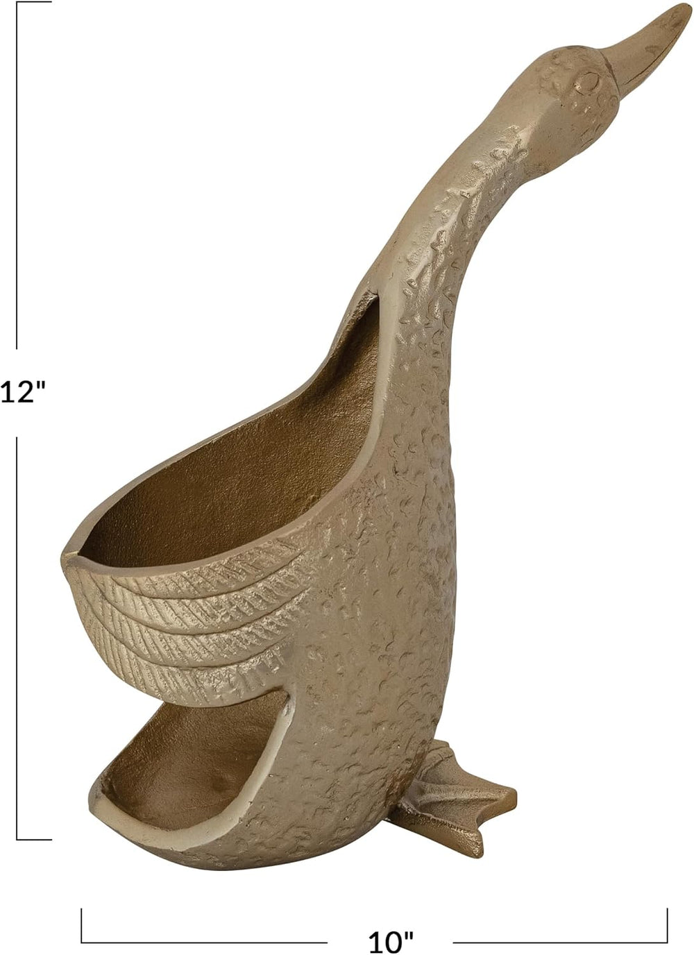 Creative Co-Op Cast Aluminum Duck-Shaped Bottle Holder, Gold Finish