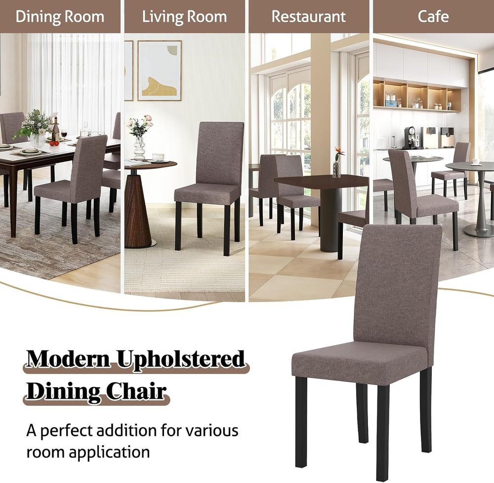 GOFLAME Upholstered Dining Chairs Set of 2, Fabric Kitchen Chairs with Padded...