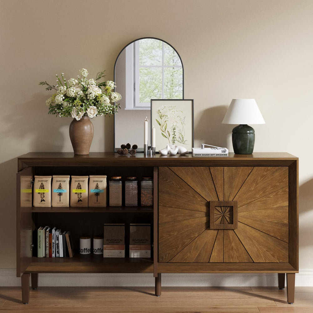 Large Buffet Sideboard Cabinet with Storage,60" Modern Cedenzas Buffet T...