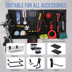 Slatwall Panels 4'x 4' Garage Slat Wall Storage Systems, Slat Wall Paneling Garage Wall Organizer, Black Slat Board PVC Wall Panels Slatwall Displays Garage Tool Organizer Wall Mount Ladder Bike Rack