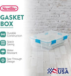 Sterilite 4-Pack Gasket Box, Weather-Resistant Storage Bins with Latching Lids, 37 Quart - Heavy-Duty Organizing Containers for Closet, Bathroom, and Office