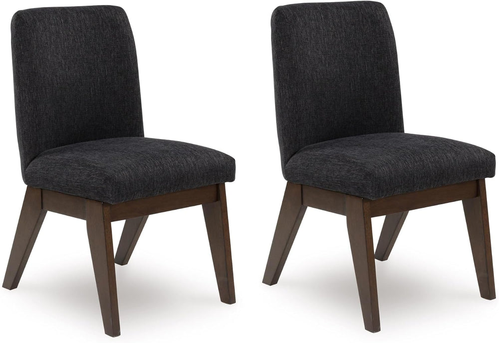 Signature Design by Ashley Dining Chairs Set of 2, Black Upholstered