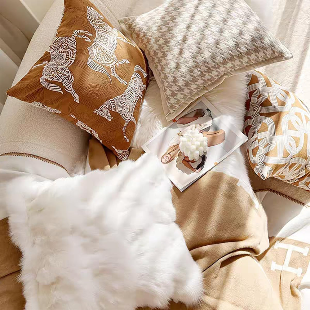 Croker Horse 20x20'' Inches Throw Pillow Cushion Cover - Luxury Palac...