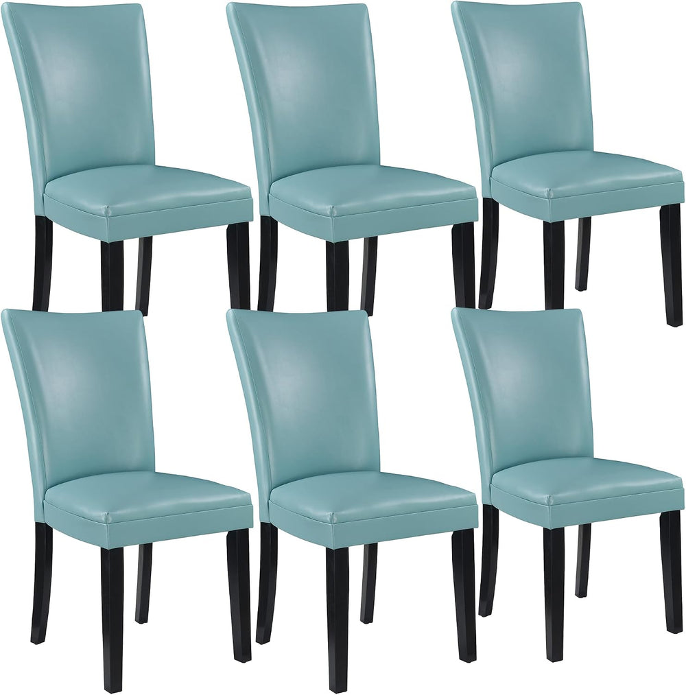 Parsons Solid Wood Dining Chairs Set of 6 with UP High Back, Kitchen Chairs w...