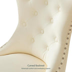 SyMax Dining Chairs Set of 4, Faux Leather Parson Dining Room Chairs, High-End Tufted Kitchen Side Chairs for Bedroom, Living Room, White