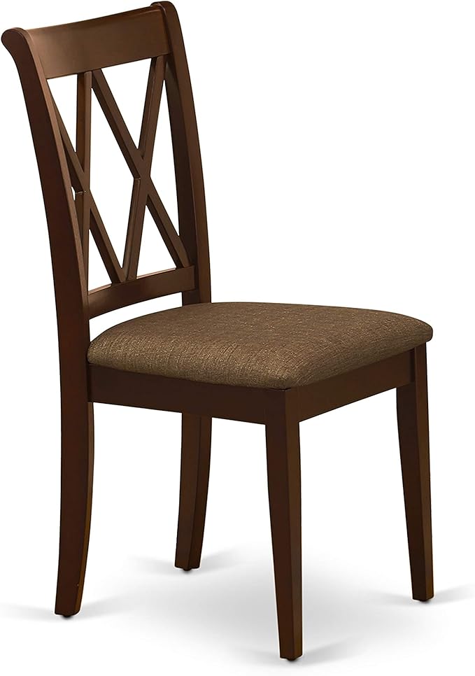 East West Furniture DOCL5-MAH-C 5 Piece Modern Dining Table Set Includes a Rectangle Wooden Table with Butterfly Leaf and 4 Linen Fabric Dining Room Chairs, 42x78 Inch, Mahogany