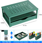 gianotter Desk Organizers and Accessories, Monitor Stand with Drawer and 2 Pen Holder, Desktop Organizer Suitable for Offices and Dormitories (Green)