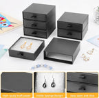 Jewelry Boxes, 5 Pack 3.5×3.5x1.18 Inch Small Jewelry Gift Box Bulk, Cardboard Jewelry Gift Necklace Ring Earring Boxes (black)
