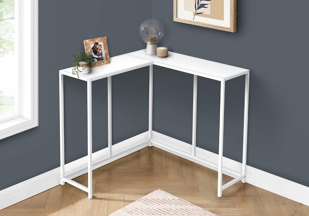 32” Tall Narrow Table, L-Shaped Thin Table for Corner, Narrow Console Table f...