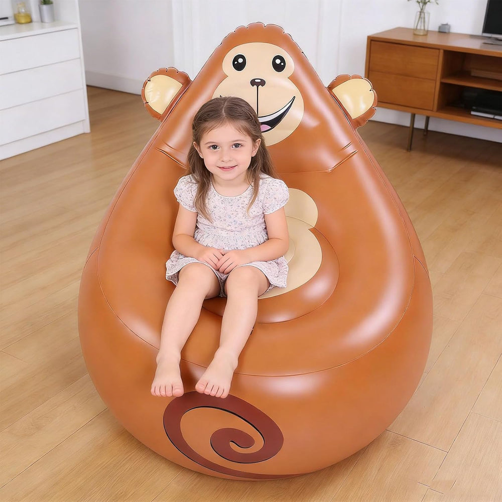 Dpofirs Inflatable Chair, Animal Shaped Portable Blow Up Sofa with Soft Skin ...