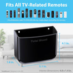 TotalMount Hole-Free Remote Holder – Eliminates Need to Drill Holes in Your Wall (for 2 or 3 Remote Controls – Black – Quantity 1)