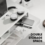 Fenge Dual Monitor Stand, Monitor Riser with Drawer, 42.5 Inch Large Computer Monitor Stand for 2 Monitors, 2 Tier Wooden Desk Shelf for Top of Desk