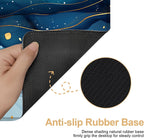 Large Mouse Pad, Blue Abstract Marble Desk Mat, Extended Gaming Mouse Pad with Non-Slip Rubber Base, Thick 3mm Smooth Surface Keyboard Mat for Office & Home,35.5 x 15.8 in
