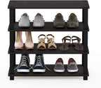 Furinno Turn-S-Tube 4-Tier Shoe Rack, Espresso/Black