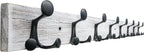 SKOLOO 43-Inch Wood Coat Rack Wall Mount with 8 Triple Hooks - Ideal for Family Entrances, Classrooms, and Pet Supplies Storage - Perfect Coat Hooks for Wall,Distressed White Wash